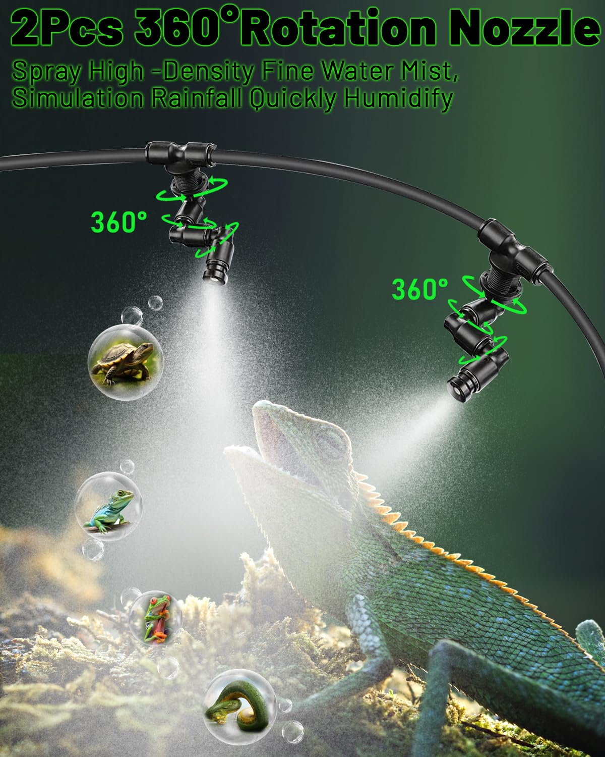 Ycxydr reptile misting kit demonstrates simple DIY terrarium installation