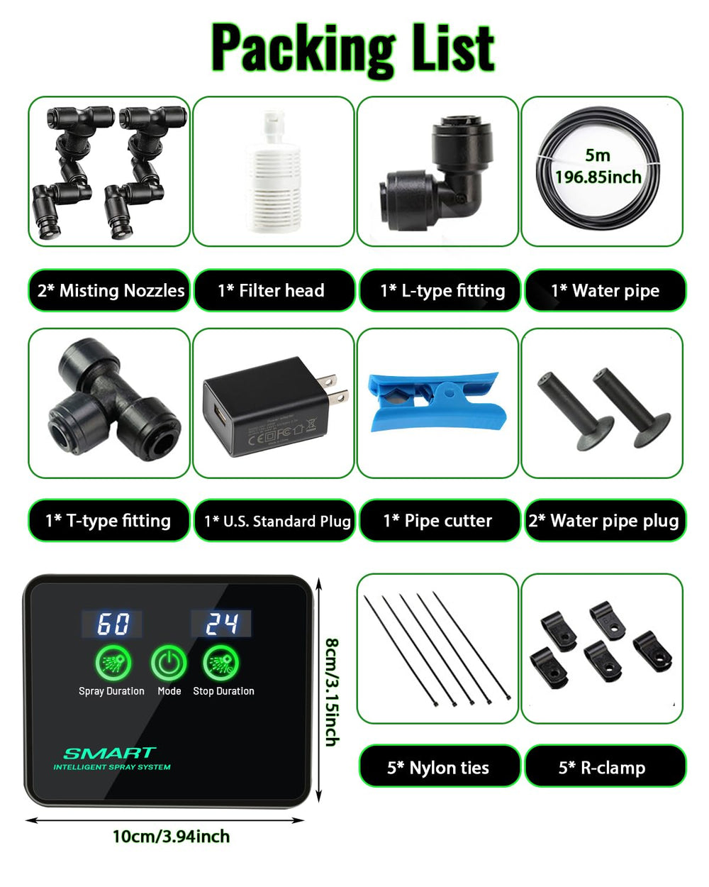 Ycxydr reptile misting system USB powered for flexible placement