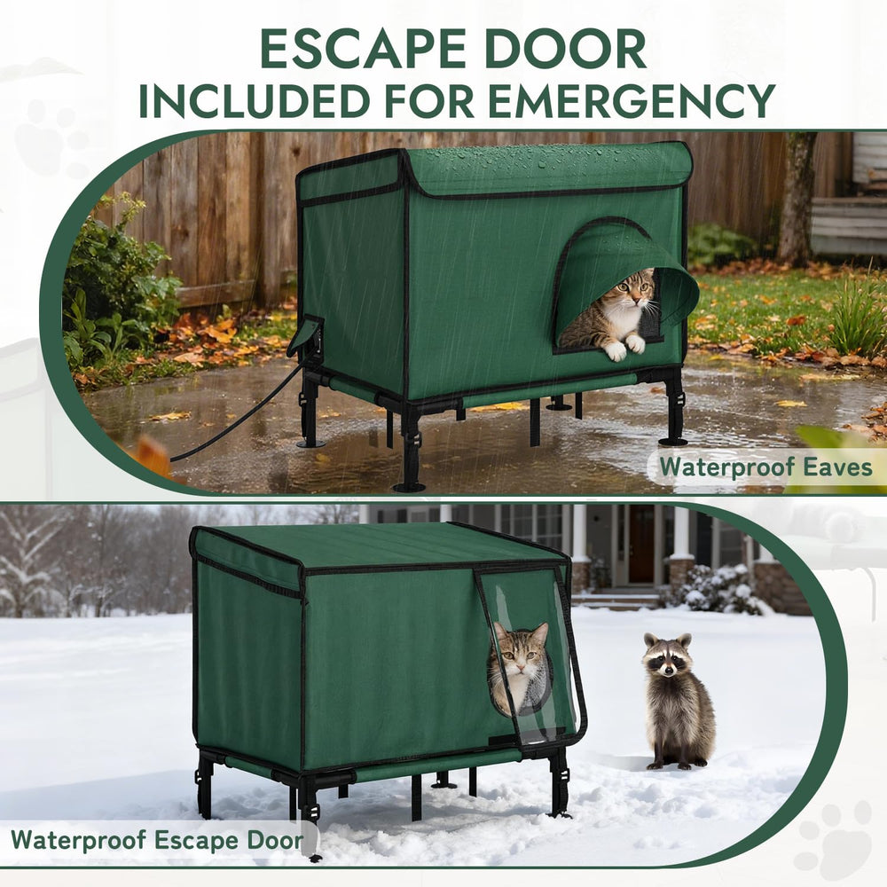 YDTOP heated cat house escape door offers quick escape and keeps cold air out