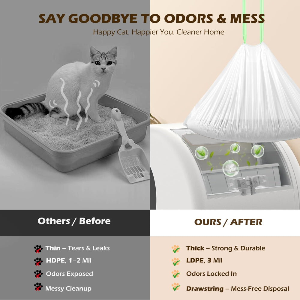 YEAHGO 10kg-capacity liner withstands heavy waste without leaks in automatic boxes.