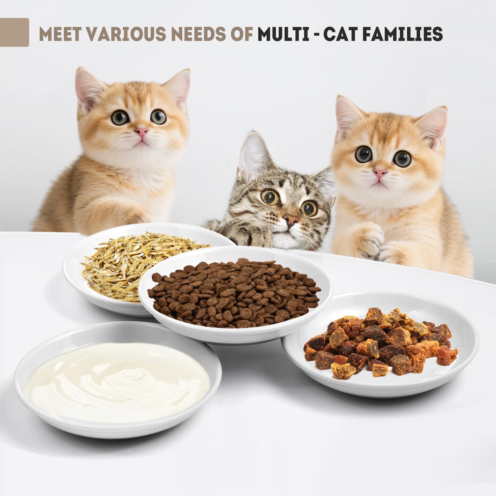 YEAHGO cat bowls with 4 spring toys add playful enrichment between meals.