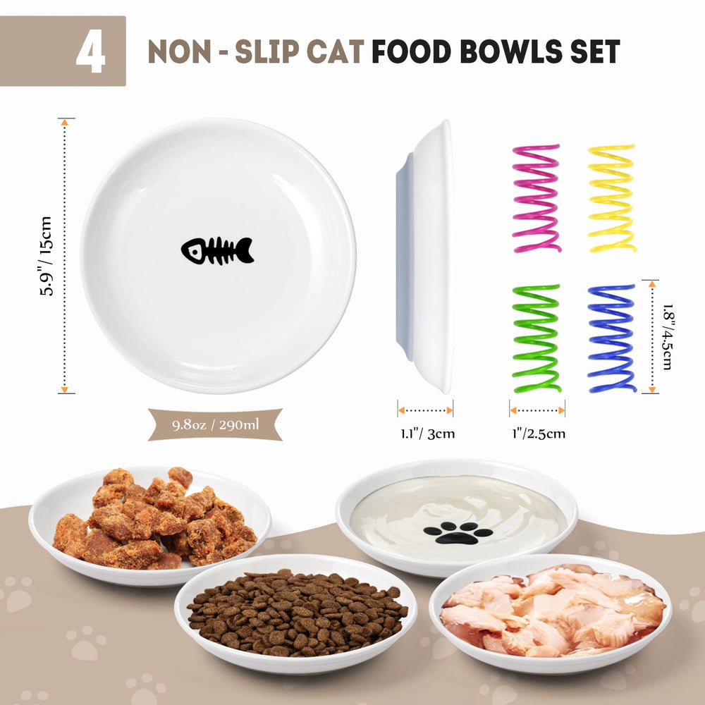 YEAHGO whisker-friendly cat bowls 1.1-inch depth promote comfortable eating for sensitive whiskers.
