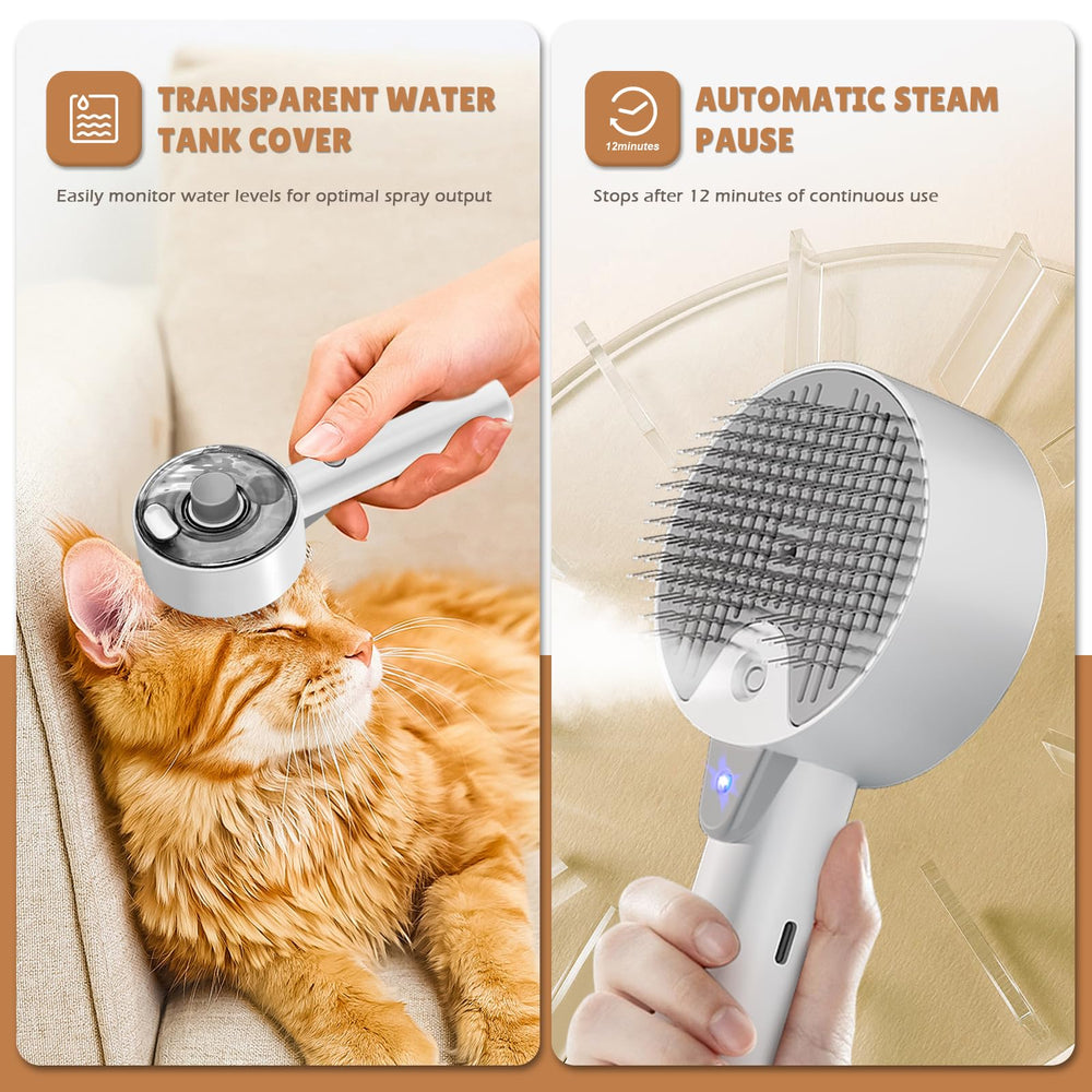 Yeahgo Cat Steam Brush purple light indicator assists thorough cleaning