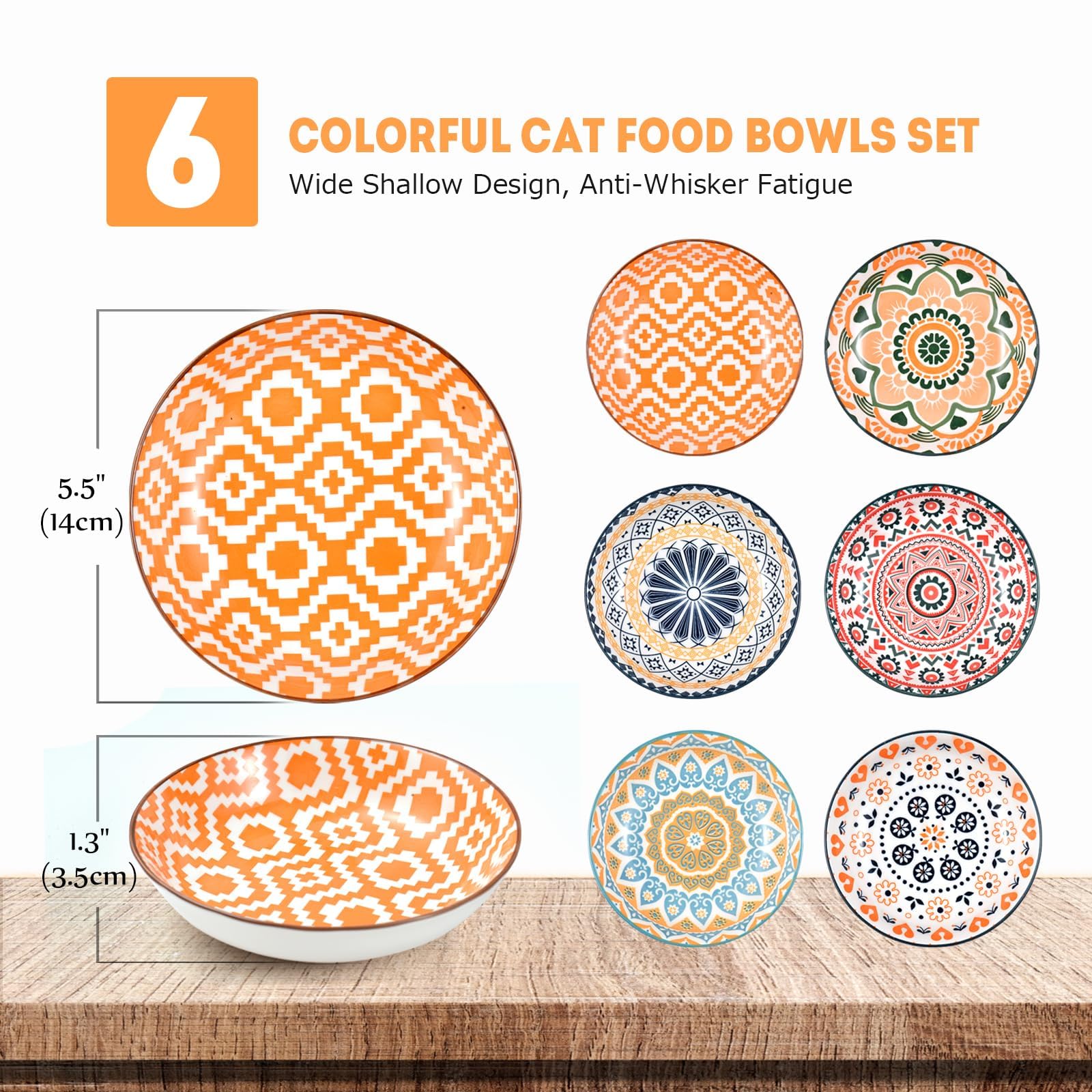 YeahGo ceramic bowls showing multiple bowls for indoor cats