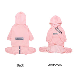 Yeapeeto dog hoodie pink back view emphasizes full-body warmth