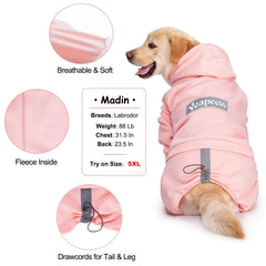 Yeapeeto dog hoodie pink side-wearing detail shows flexibility and comfort