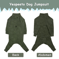 Yeapeeto dog jumpsuit four-legged-design provides full body protection against cold wind.