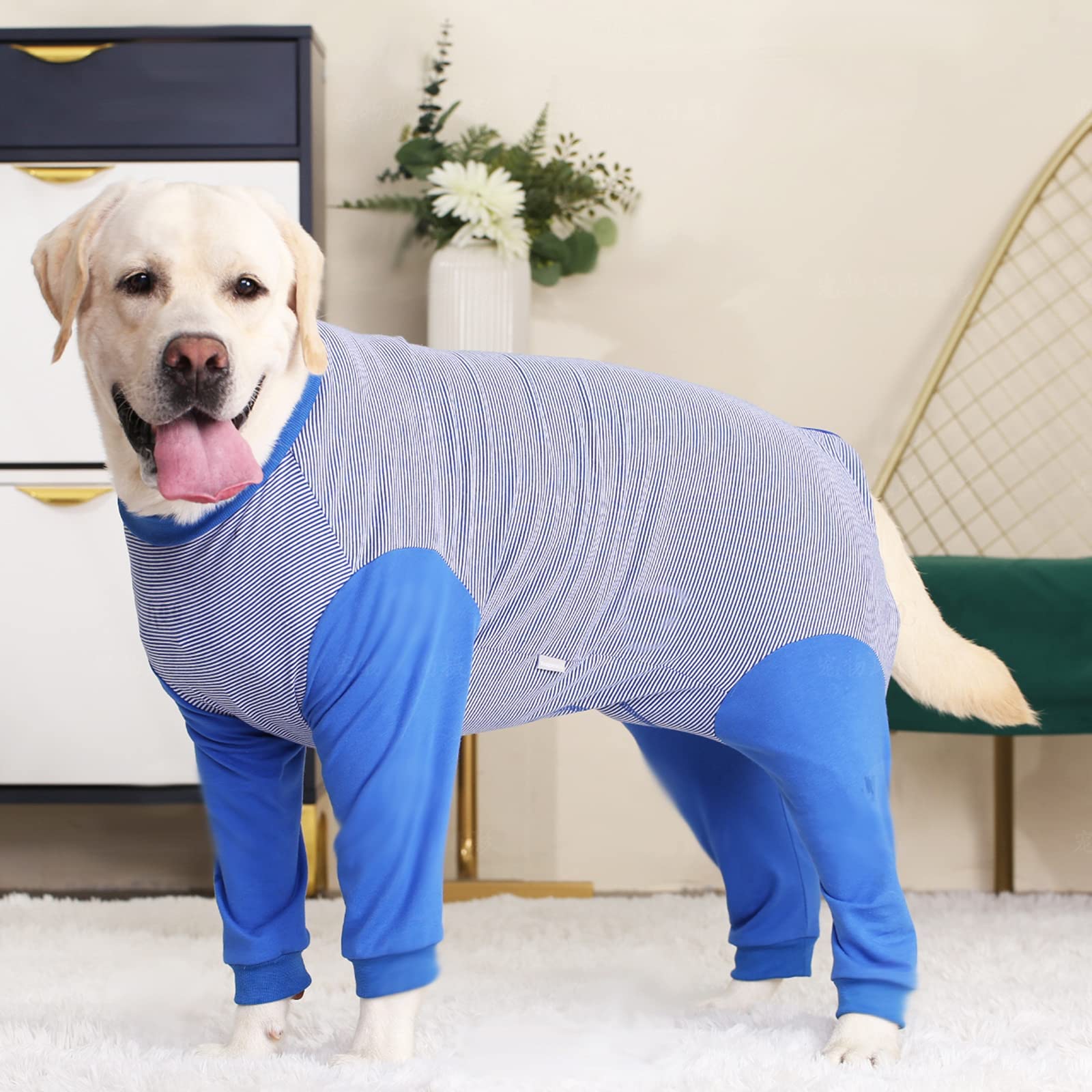 Yeapeeto 4X-Large blue onesie designed for larger breeds.