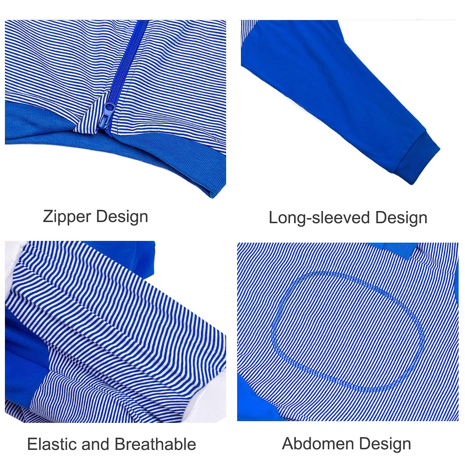 Yeapeeto dog onesie blue wound-protection wear supports safe wear around wounds.