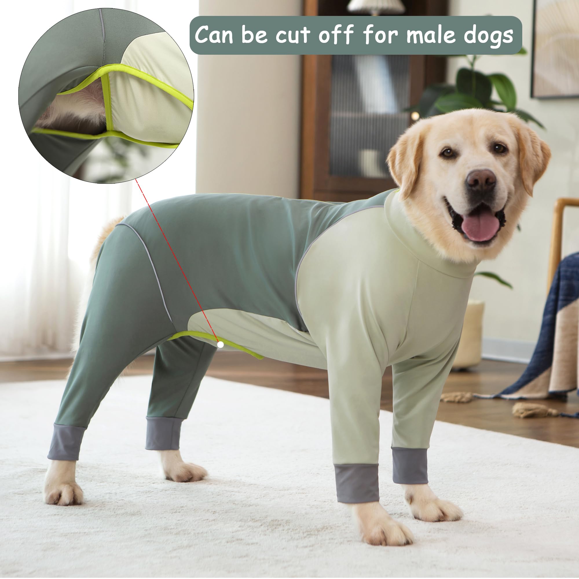 Yeapeeto Dog Onesie Coat showcases 4-way stretch for unrestricted movement during play.