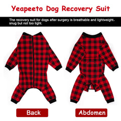 Yeapeeto dog recovery suit abdomen-protection layer shields abdominal wounds.