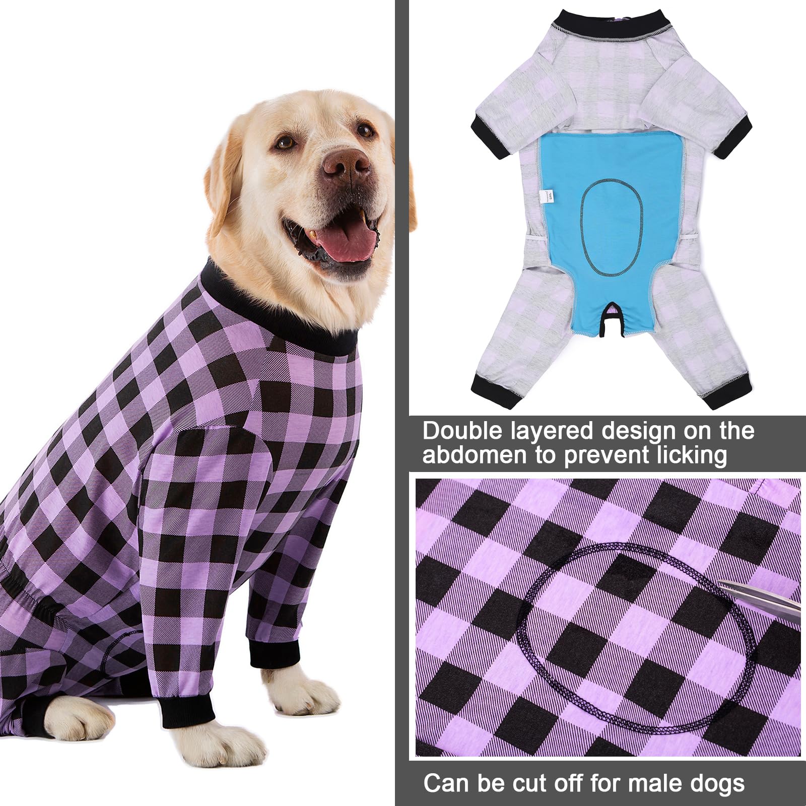 Yeapeeto dog recovery suit breathable cotton-spandex blend for comfort