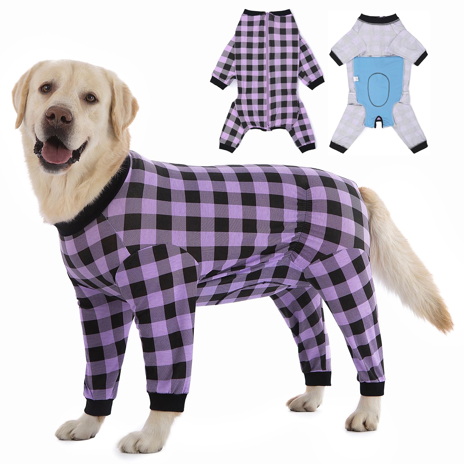Yeapeeto dog recovery suit front-zip for easy-on handling after surgery
