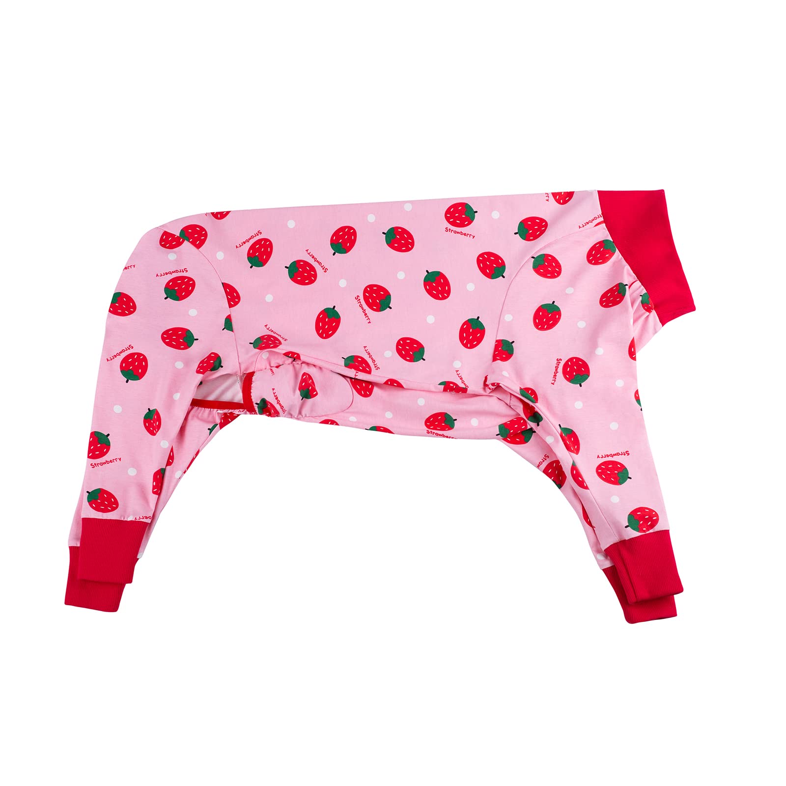 Yeapeeto dog recovery suit strawberry 4XL for in-home use, comfortable and practical