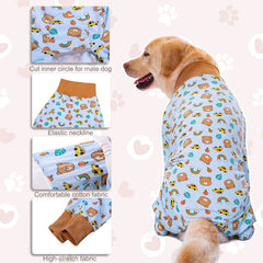 Yeapeeto dog recovery suit coverage protects stitches while keeping the dog warm.