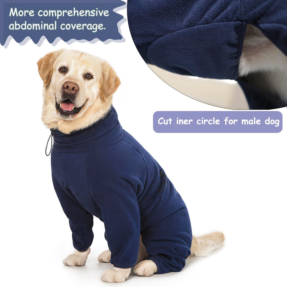 Yeapeeto dog winter coat dark blue care wash keeps fleece easy to maintain