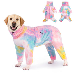 Yeapeeto dog winter coat front view in pink and blue for warm winter walks