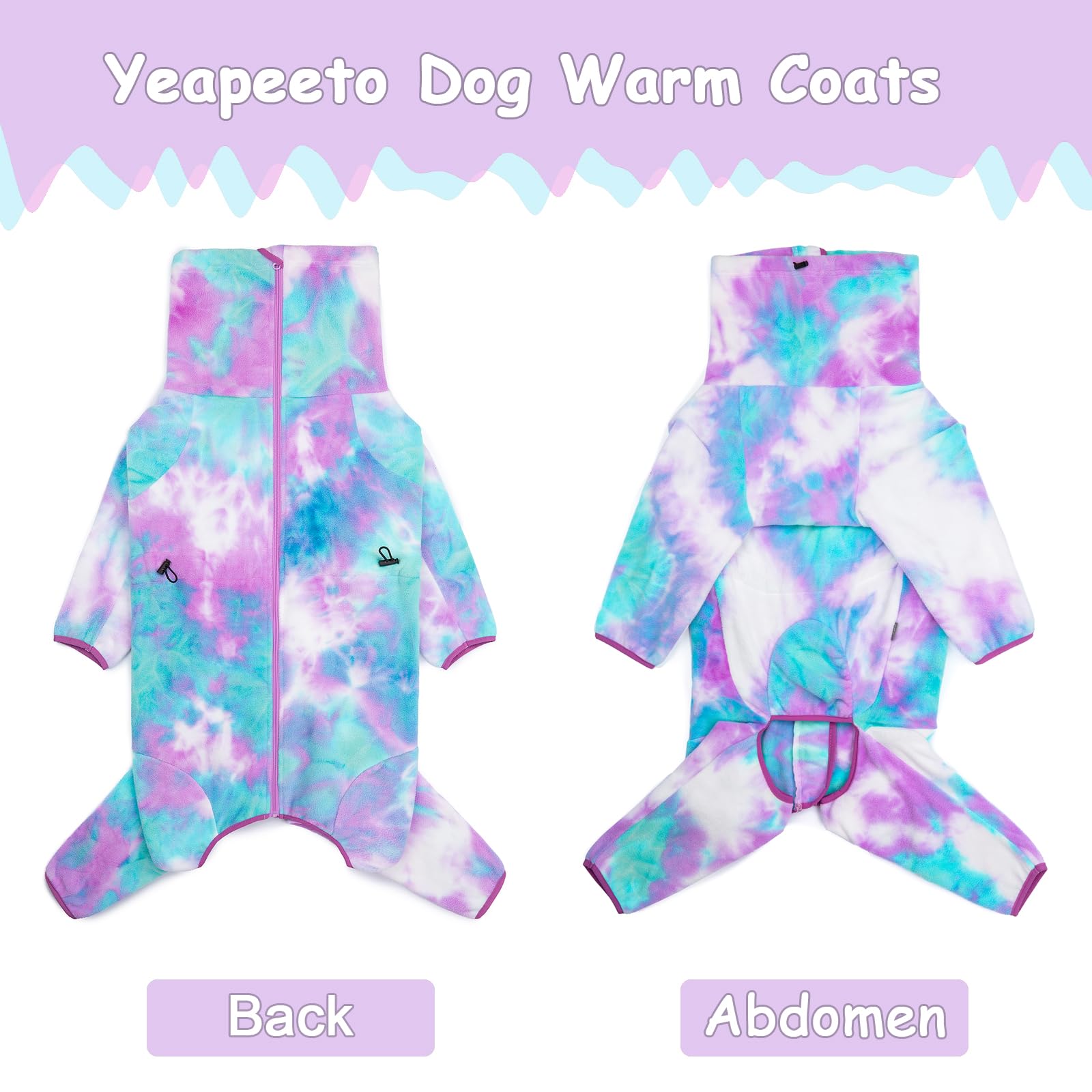 Yeapeeto dog winter coat full-body-design enables flexible play indoors and outdoors.