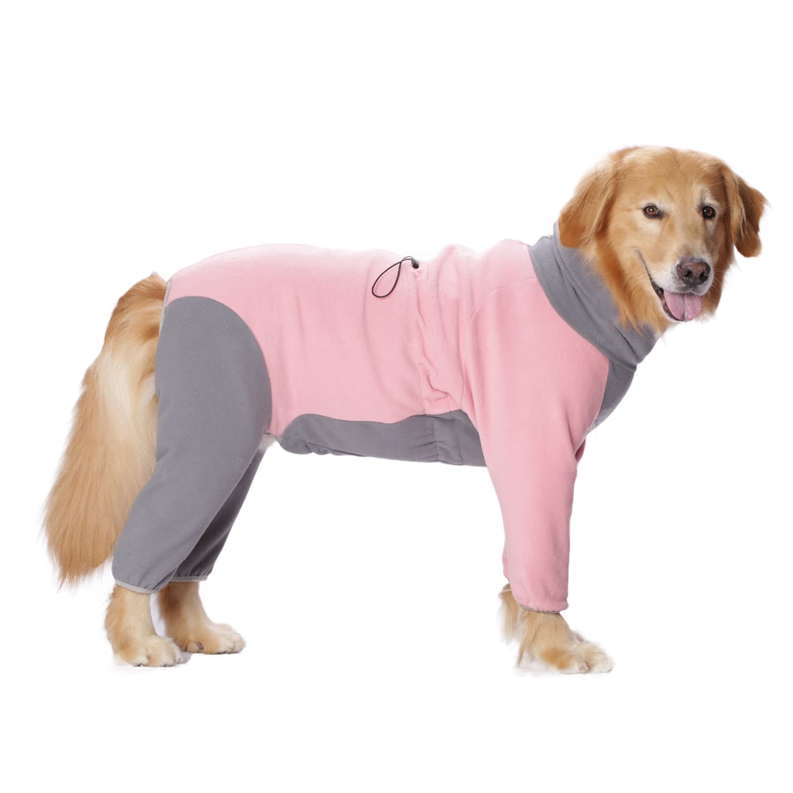 Yeapeeto dog winter coat pink full-body fit for warmth during chilly walks