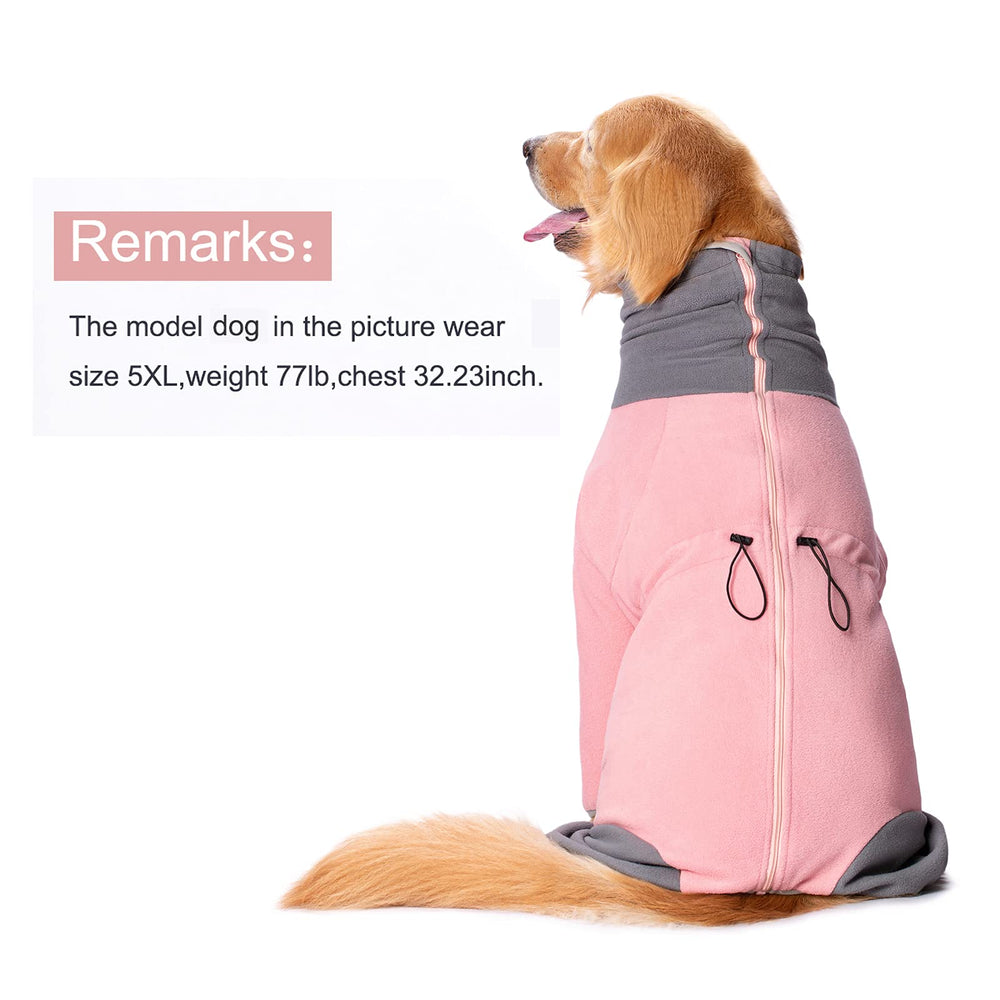 Yeapeeto Pink XL dog winter coat side view enables free movement during play.