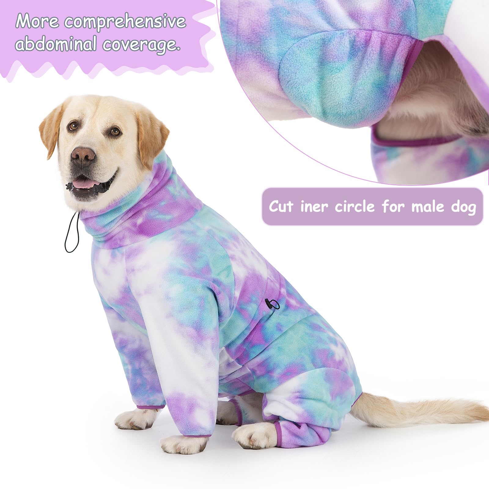 Yeapeeto dog winter coat purple-blue color adds stylish chilly-day comfort.