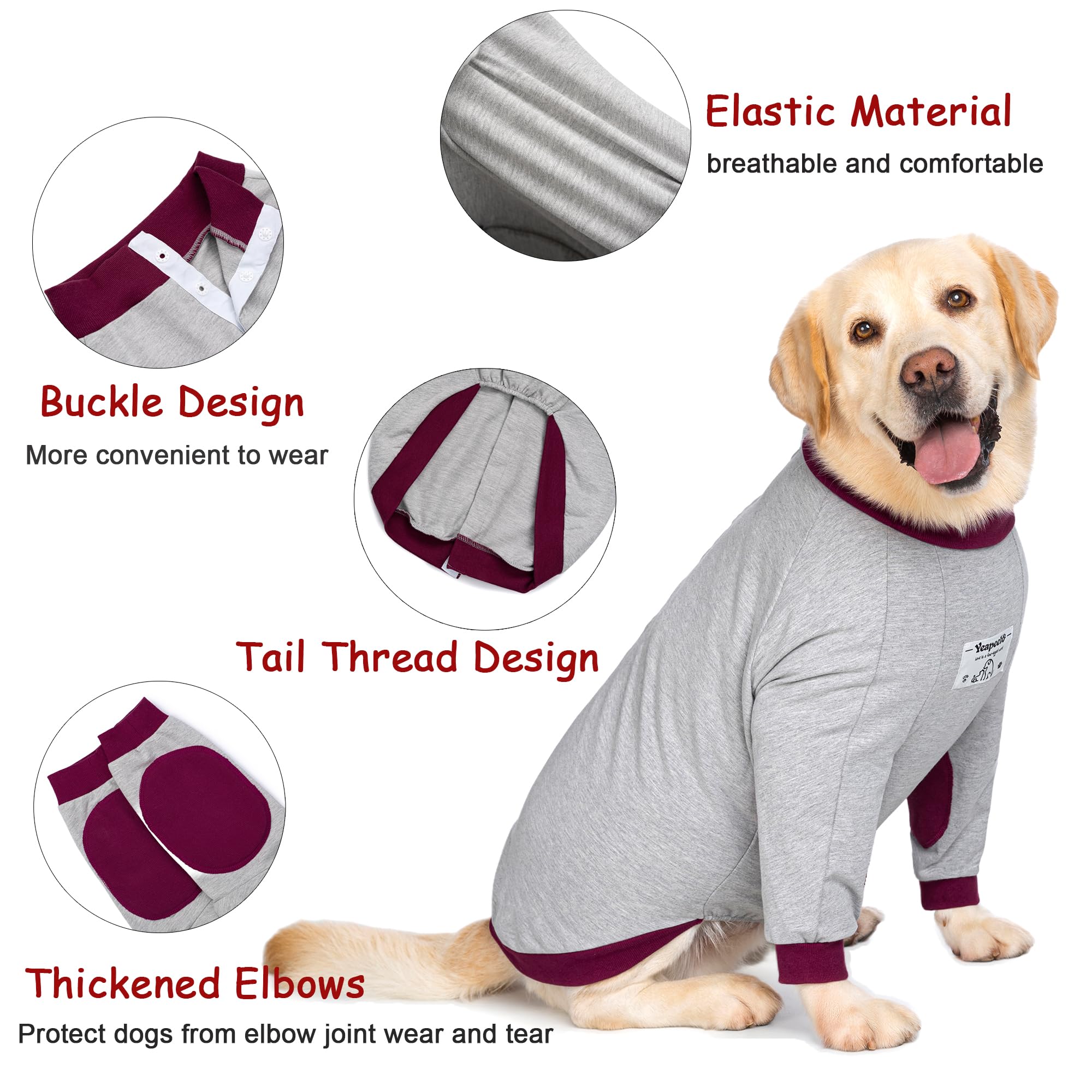 Yeapeeto everyday dog clothing elbow protection for year-round wear