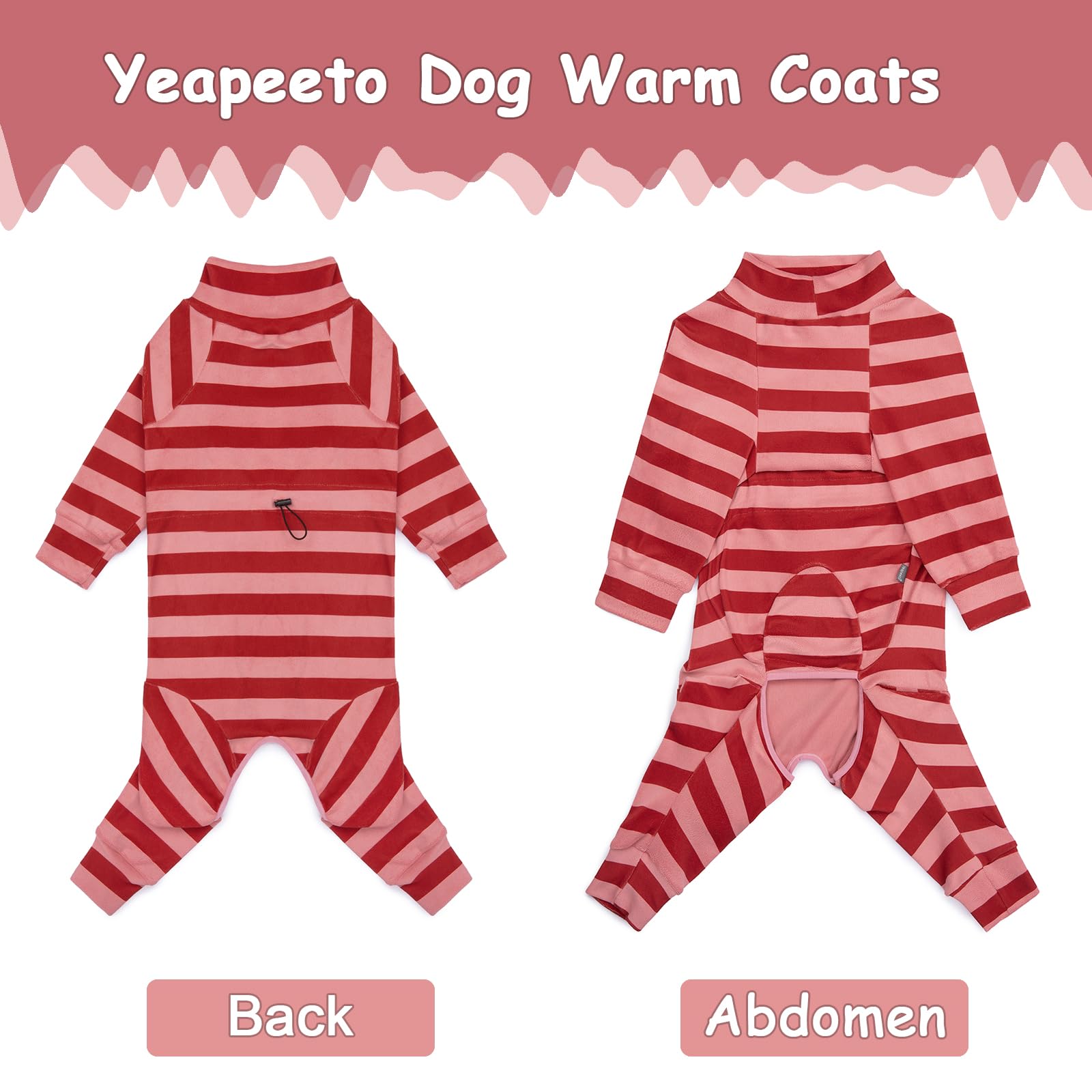 Yeapeeto four-leg winter jumpsuit provides full body coverage for chilly days.