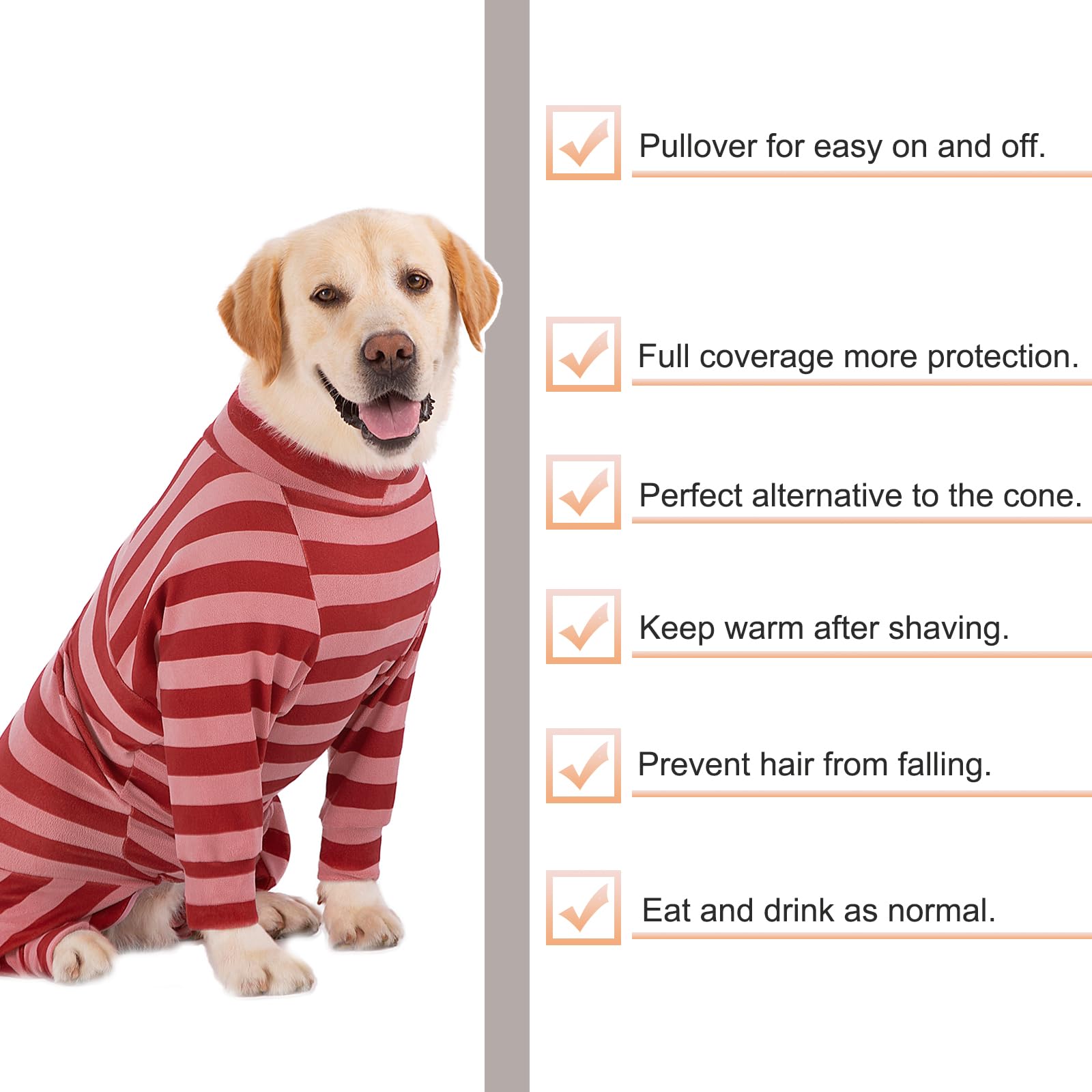 Yeapeeto post-op recovery dog onesie aids licking prevention and comfort after surgery.