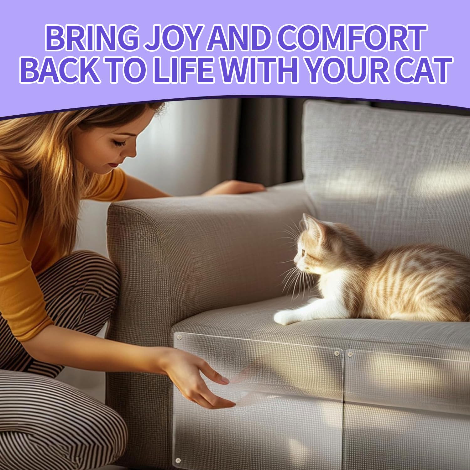 Yeatem clear living-space protector helps maintain a neat, pet-friendly home