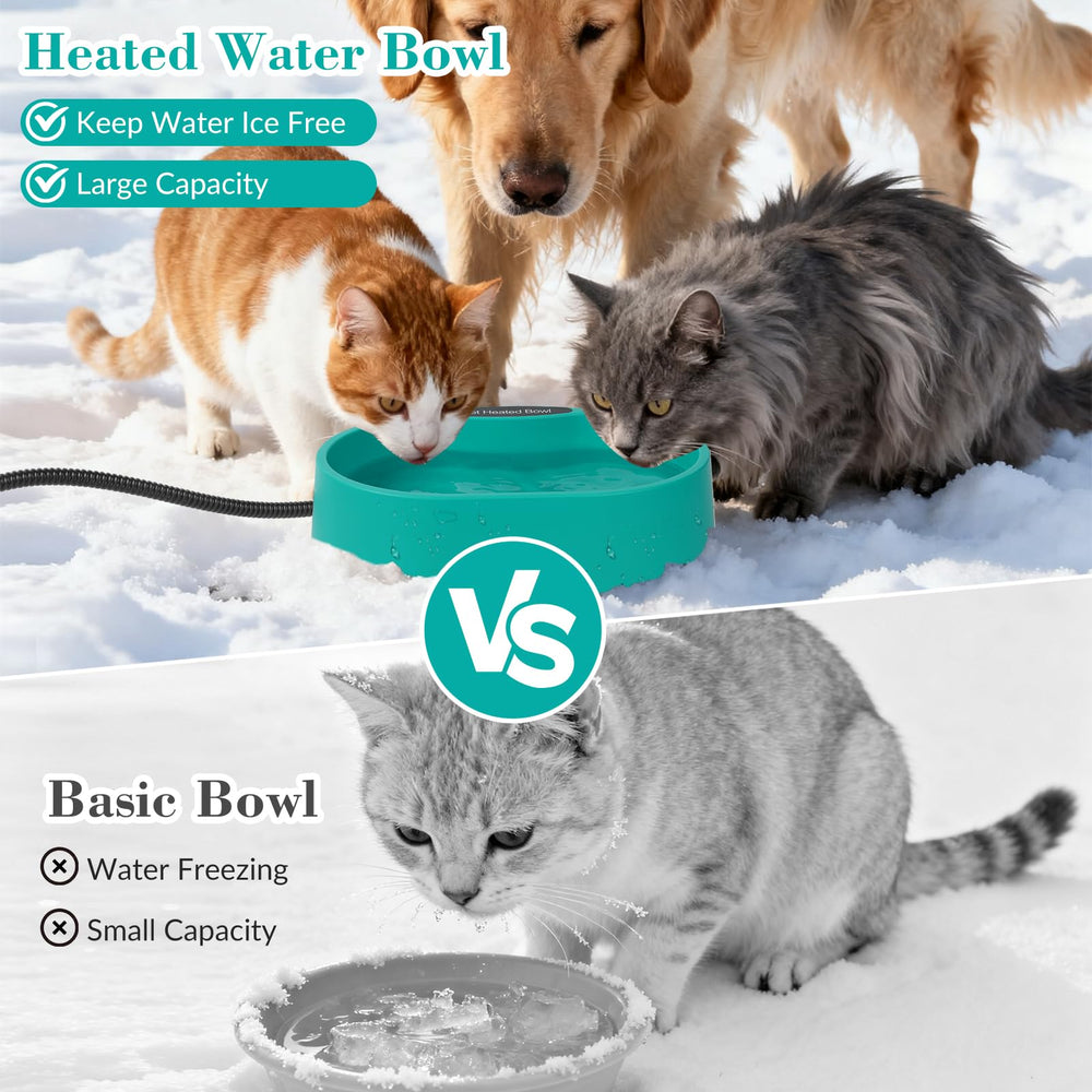 Yeatruojeet 125oz capacity bowl serves multiple pets and stray animals.