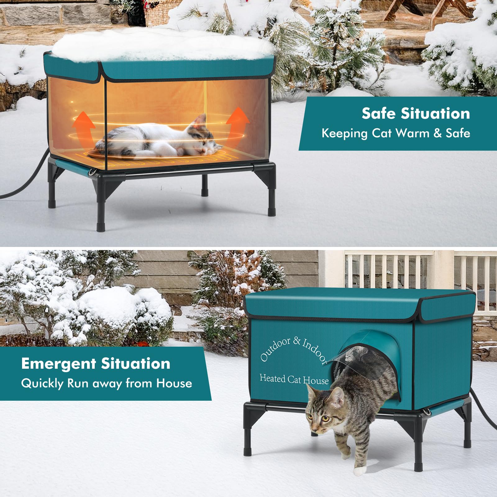 yeatruojeet cat house assembly no-tools setup in minutes