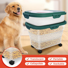 YECERCAN airtight dog food container expanded size holds 17-25 lb of dry food