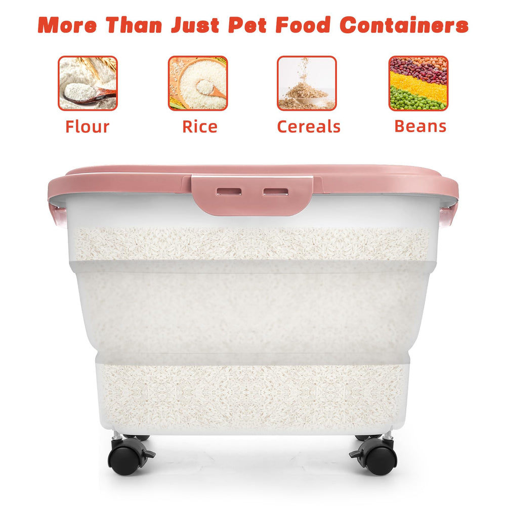 YECERCAN Airtight Pet Food Container includes measuring scoop for portions