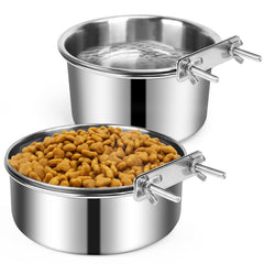 Bebedero YECERCAN en jaula de acero inoxidable, 60oz para perros grandes.
