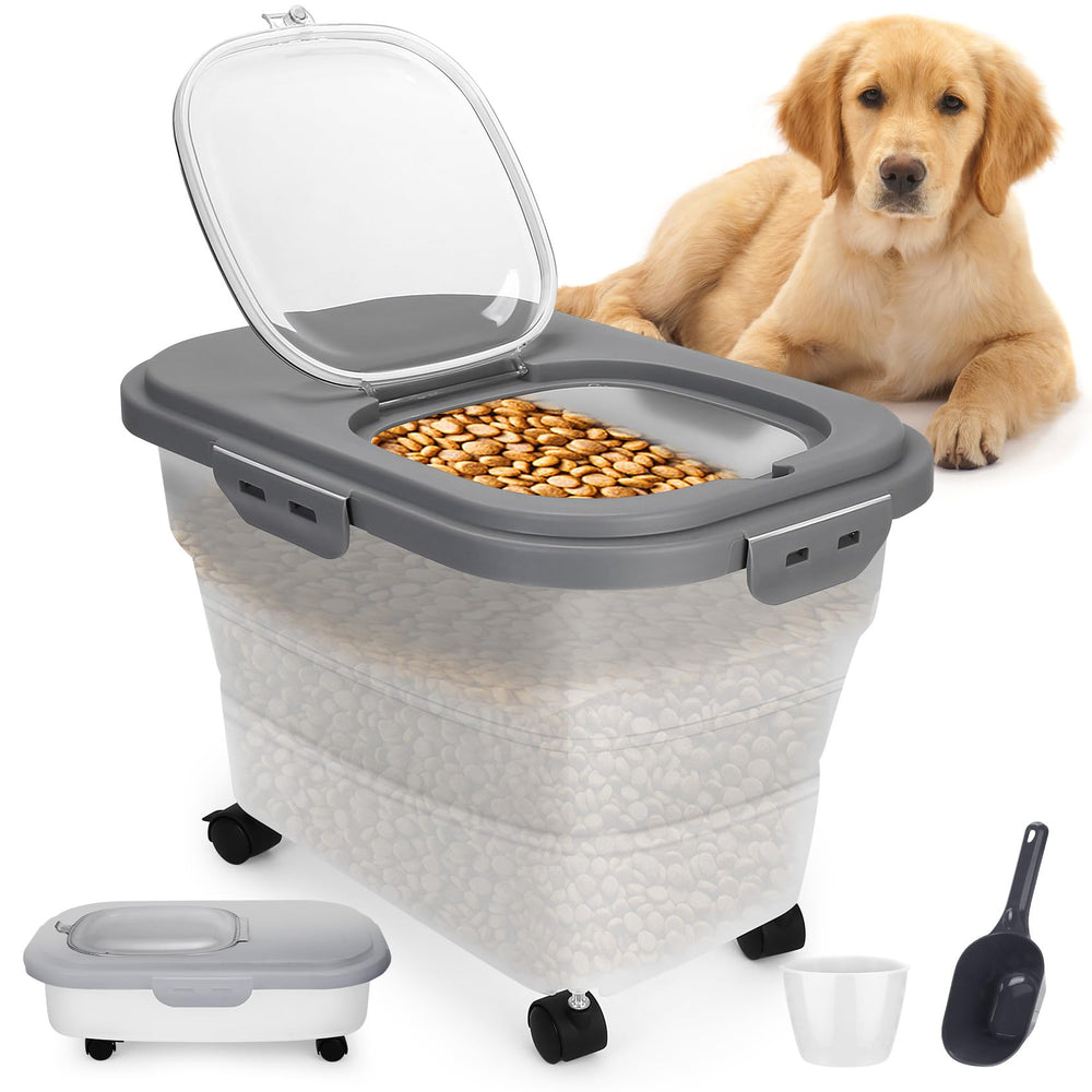 YECERCAN collapsible-dog-food-bin demonstrates space-saving storage for dry kibble.