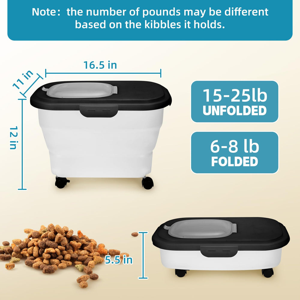 YECERCAN dog-food-container airtight lid preserves kibble freshness with four latches.