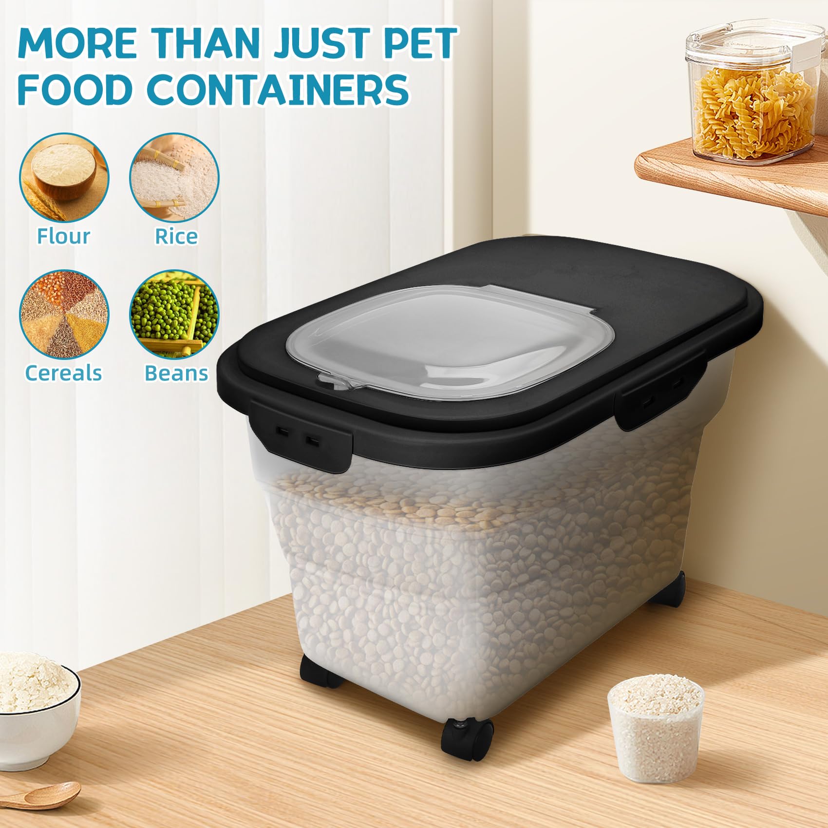 YECERCAN dog-food-container measuring cup scoop supports precise pet portions.