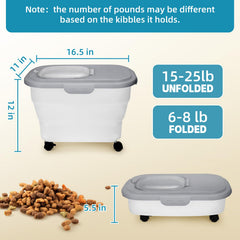 YECERCAN-expanded-dog-food-bin shows large capacity for 15-25 lb dry food.