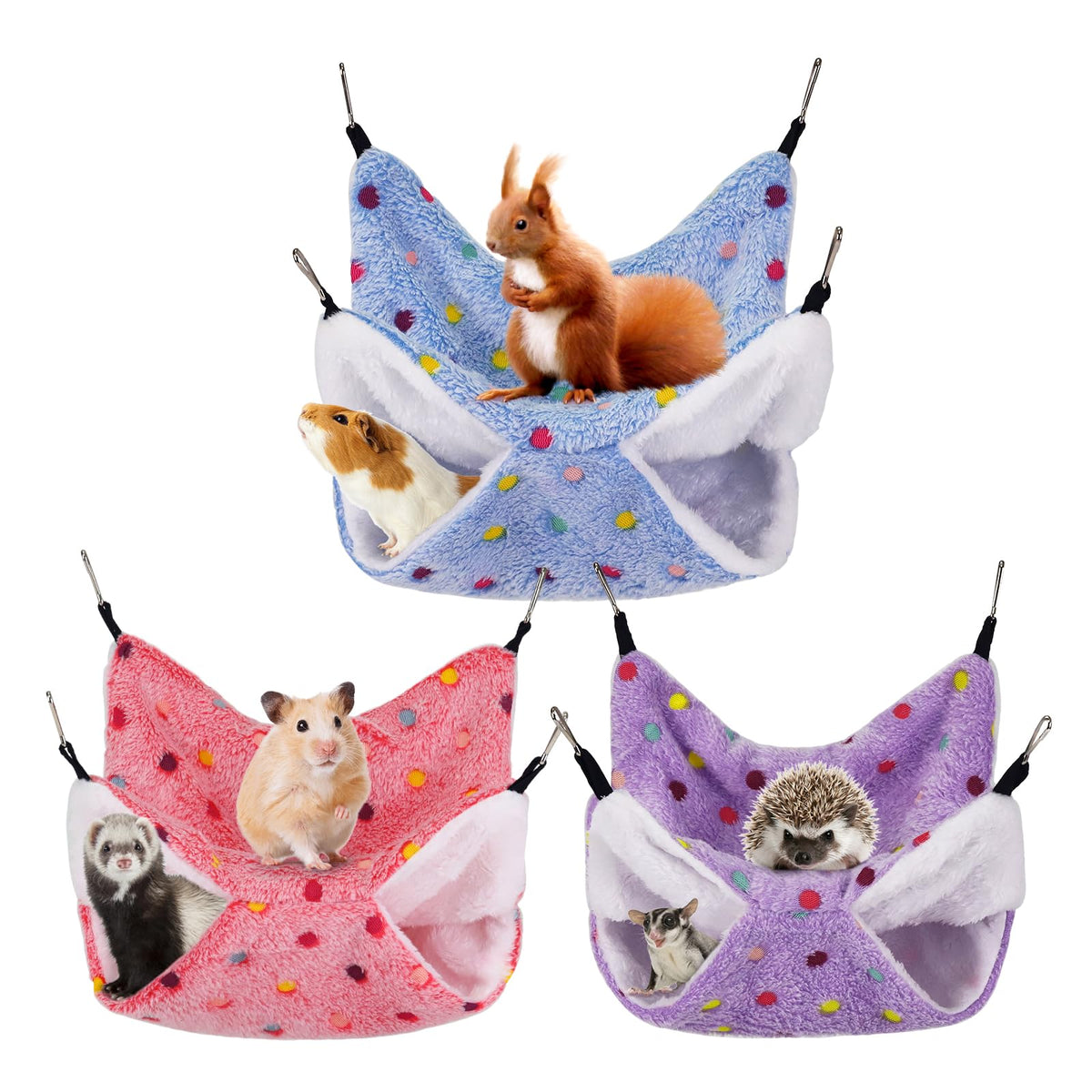 YedsIntu 3-piece guinea pig hammock set packaging for easy setup.