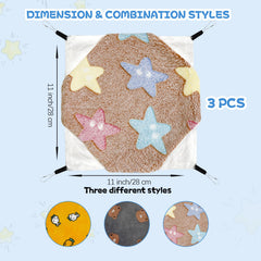 YedsIntu guinea pig hammock in caramel starfish pattern adds playful climbing friendly design.