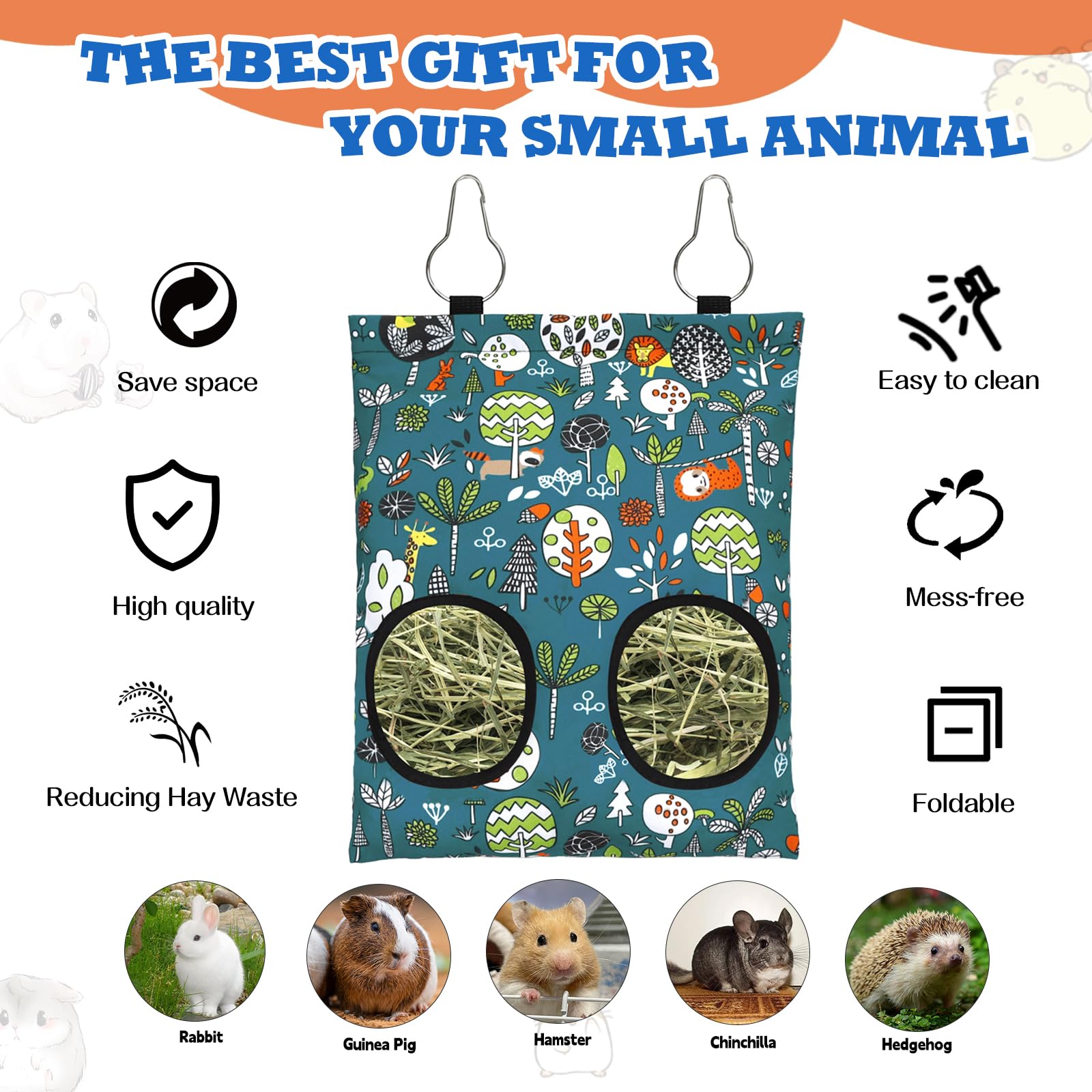 YedsIntu hay bag with Velcro closure for easy filling and secure top.