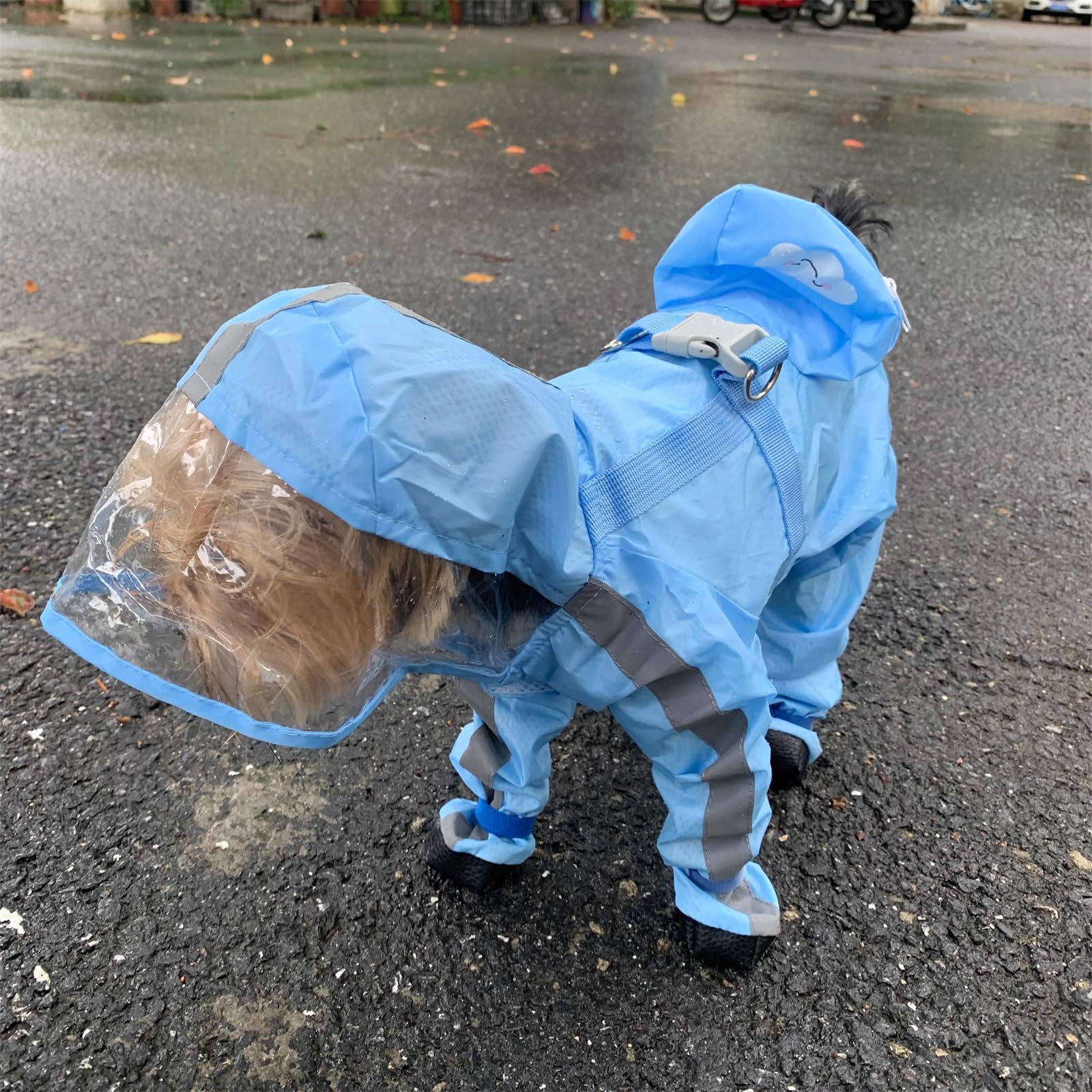 Yeduzyn size chart for dog raincoat helps choose the right fit.