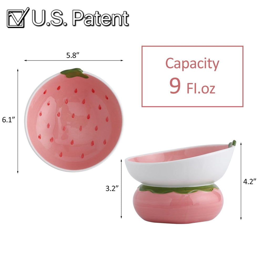 Yeexoxow elevated cat bowl angle helps comfortable feeding for back and digestion support.