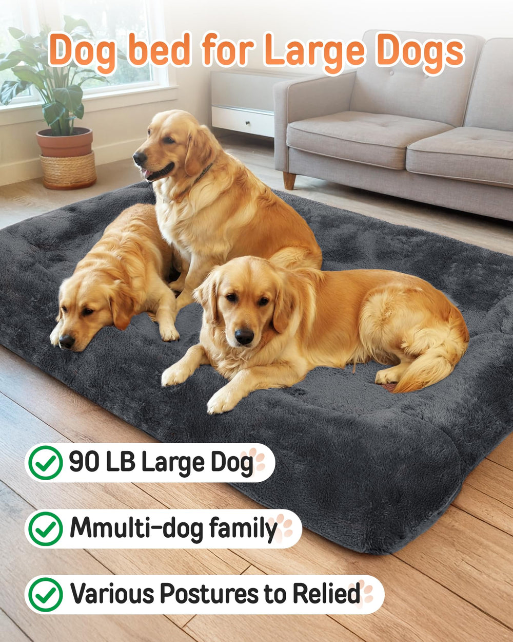 YEFU orthopedic foam core supports comfortable lounging or napping for people and dogs