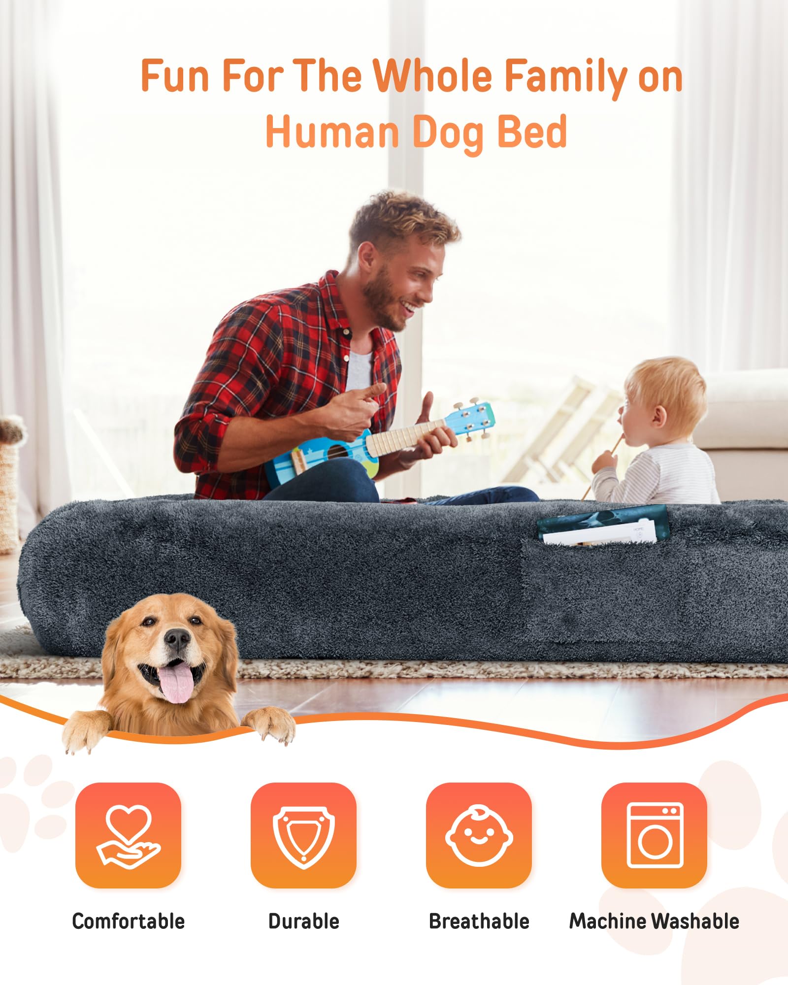 YEFU non-slip bottom helps keep the bed stable during busy activity