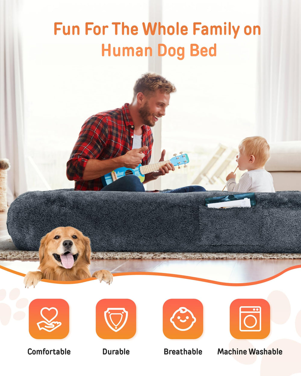 YEFU non-slip bottom helps keep the bed stable during busy activity