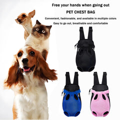 Yehenarn pet backpack shows adjustable straps and padded shoulders for wearer comfort.