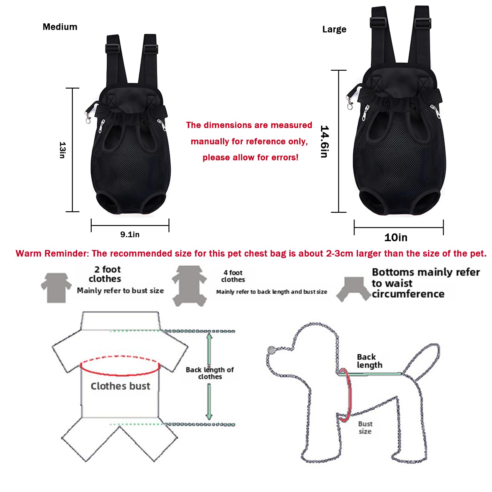 Yehenarn pet carrier backpack front view shows easy access for pets.