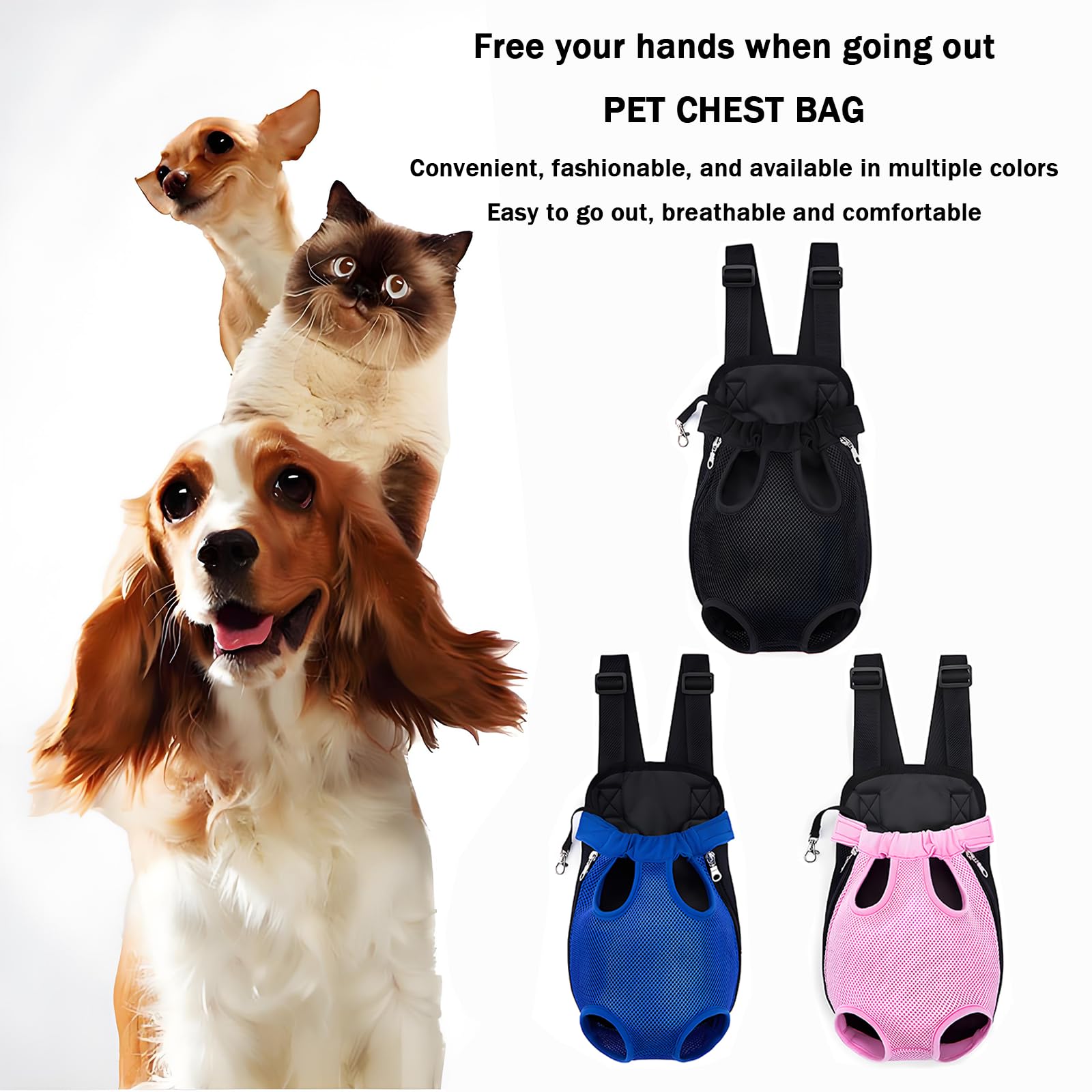 Yehenarn pet carrier backpack neck elastic band detail supports movement and stability.