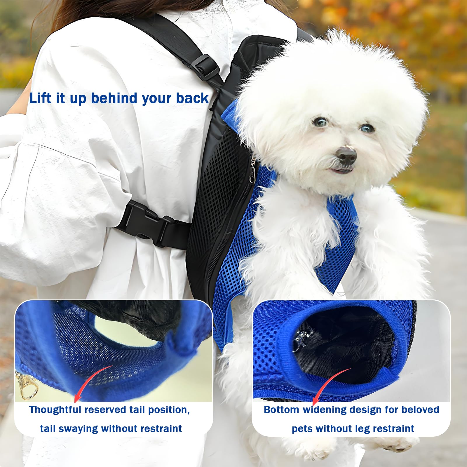 Yehenarn pet carrier backpack safety buckles and wide straps for secure long-distance carrying.
